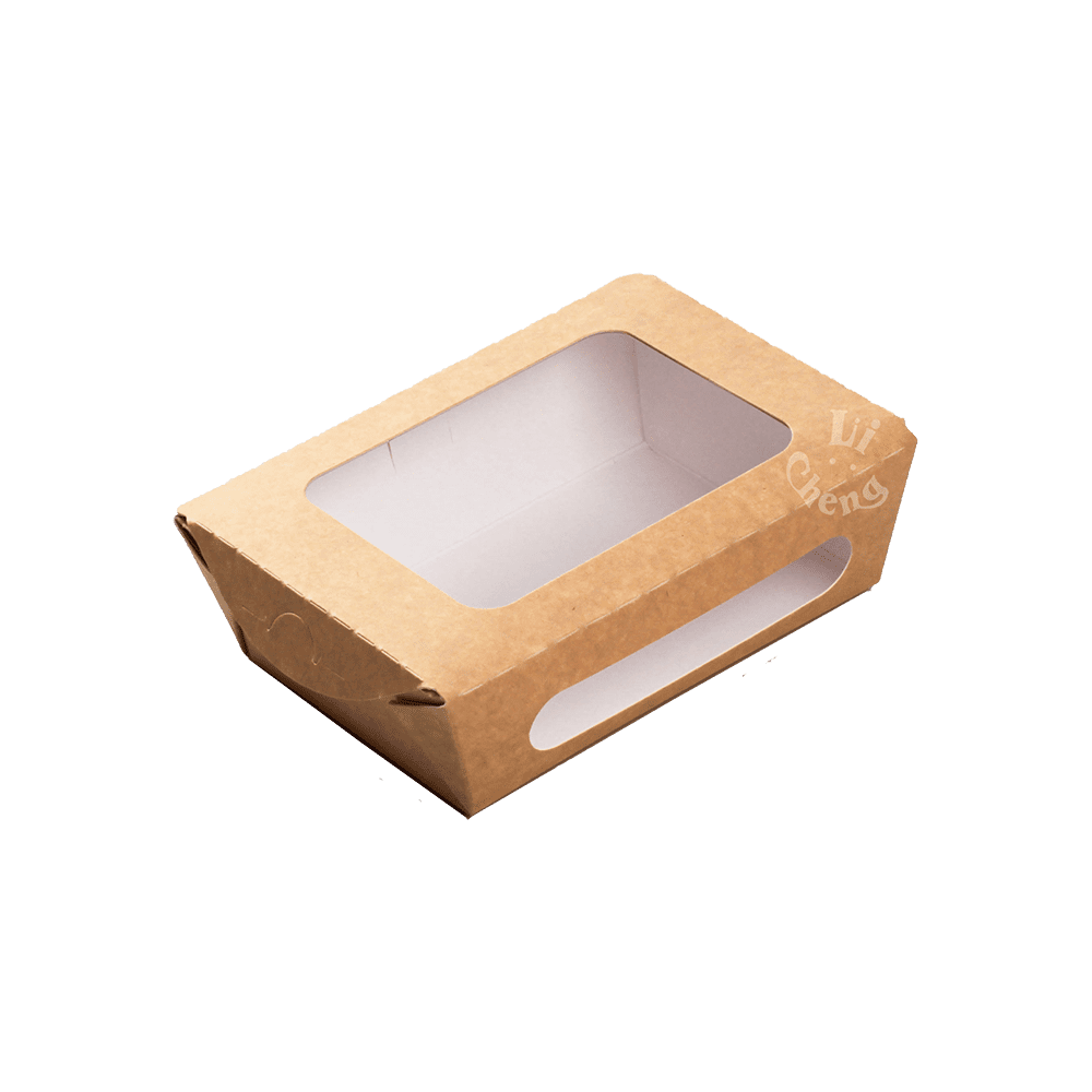 牛卡紙開窗沙拉盒