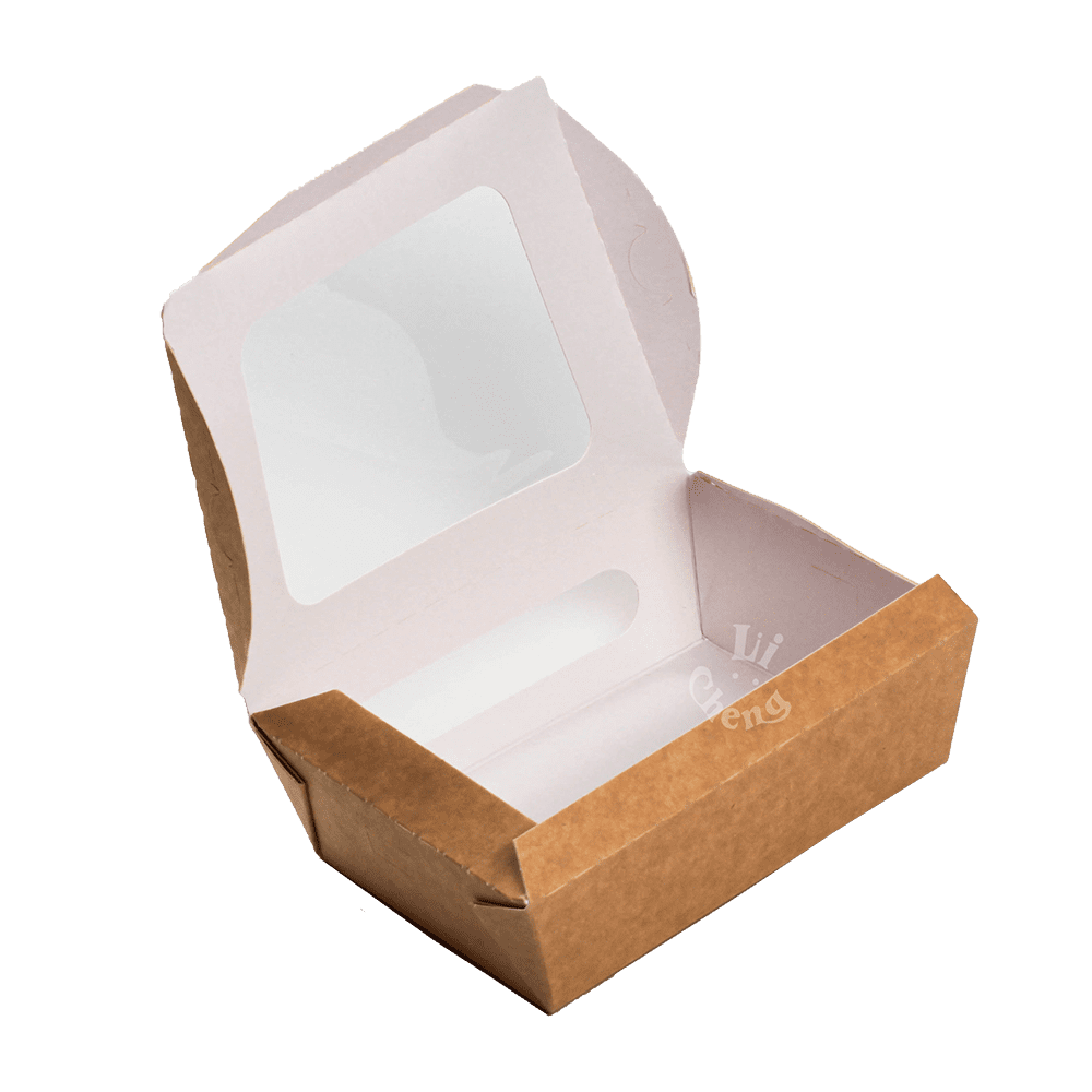 牛卡紙開窗沙拉盒