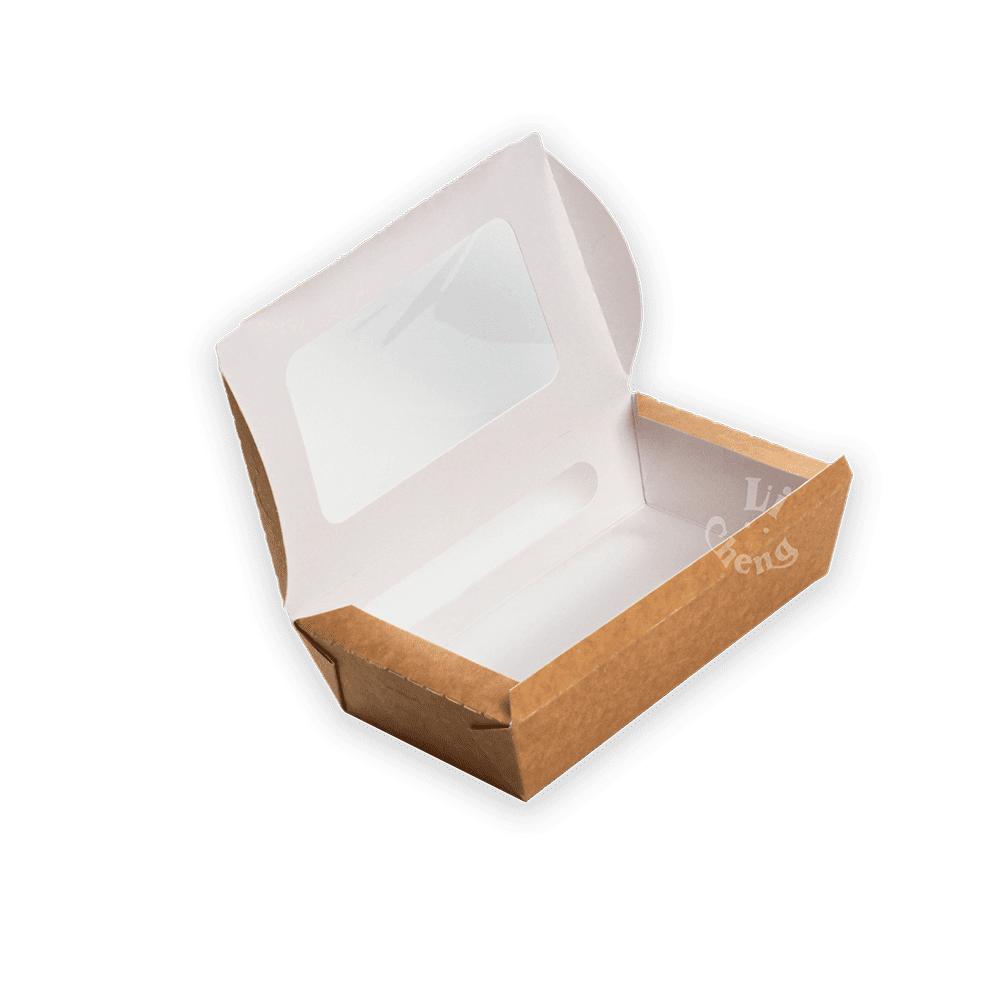 牛卡紙開窗沙拉盒