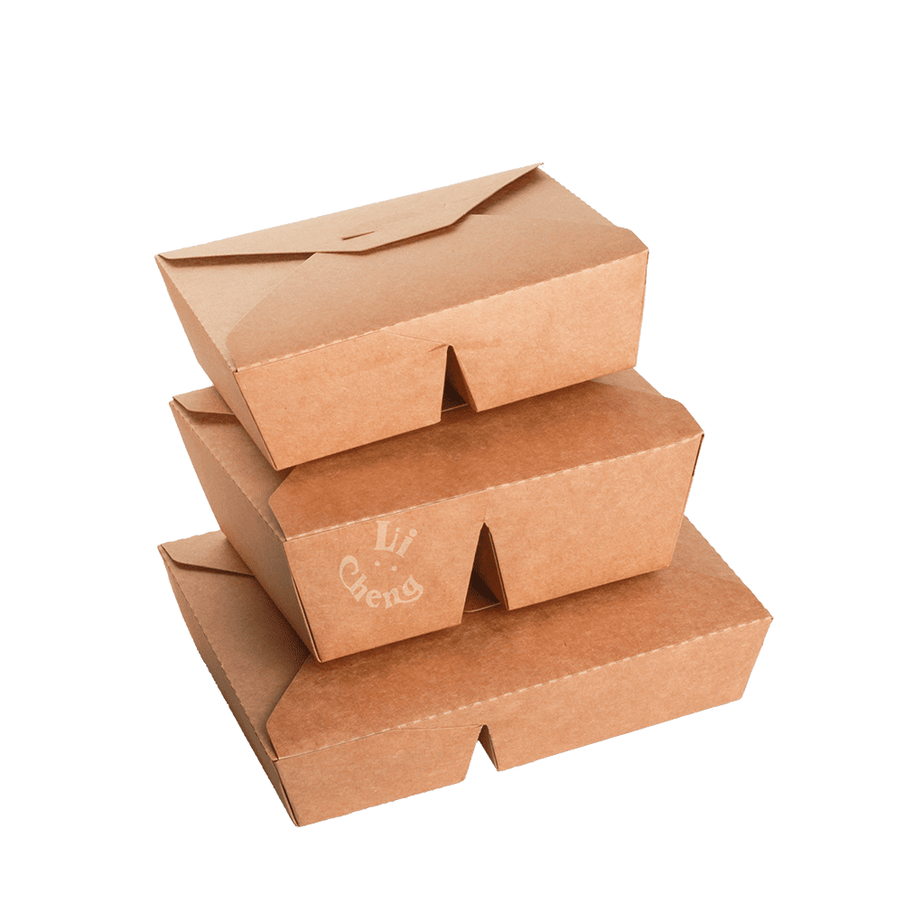 牛皮紙方形餐盒二分格