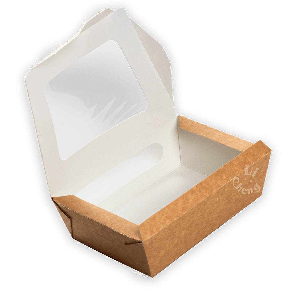 牛卡紙開窗沙拉盒