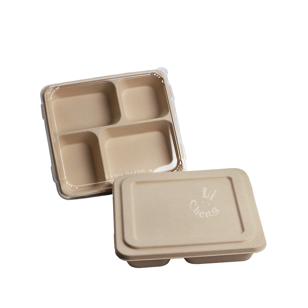 4號1500ml 植纖四分格餐盒
