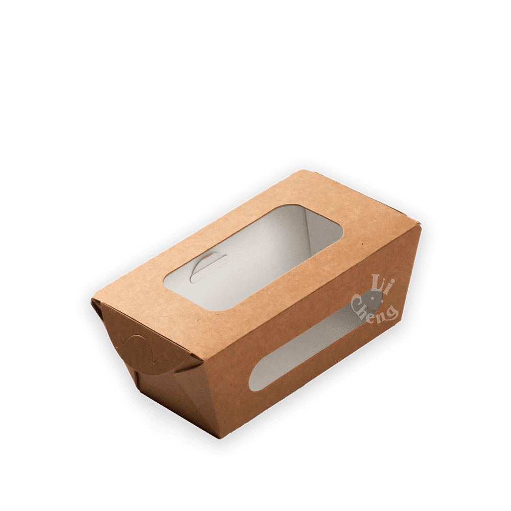 牛卡紙開窗沙拉盒