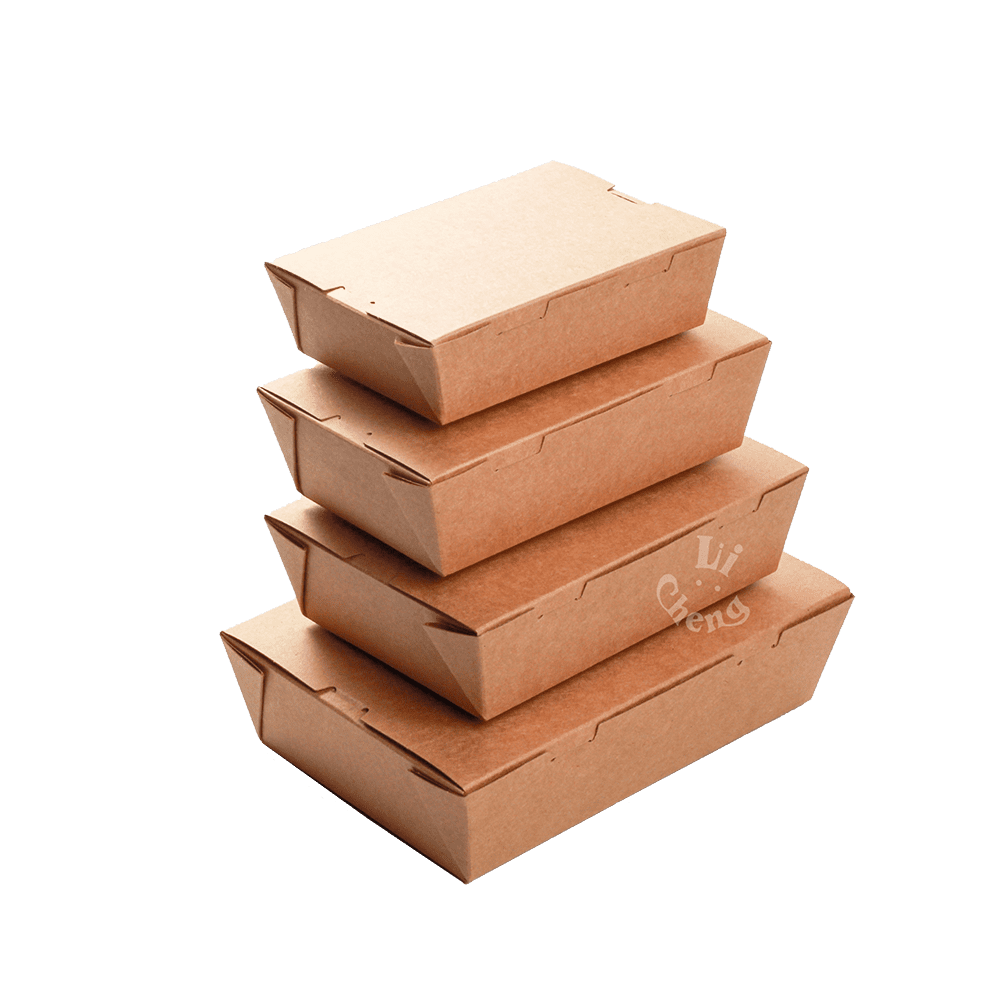 牛皮紙自扣餐盒