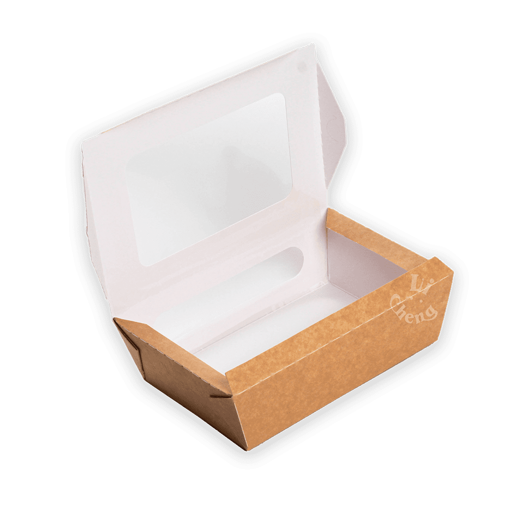 牛卡紙開窗沙拉盒