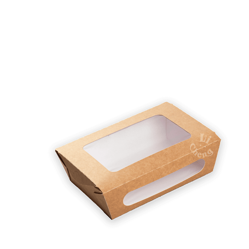 牛卡紙開窗沙拉盒